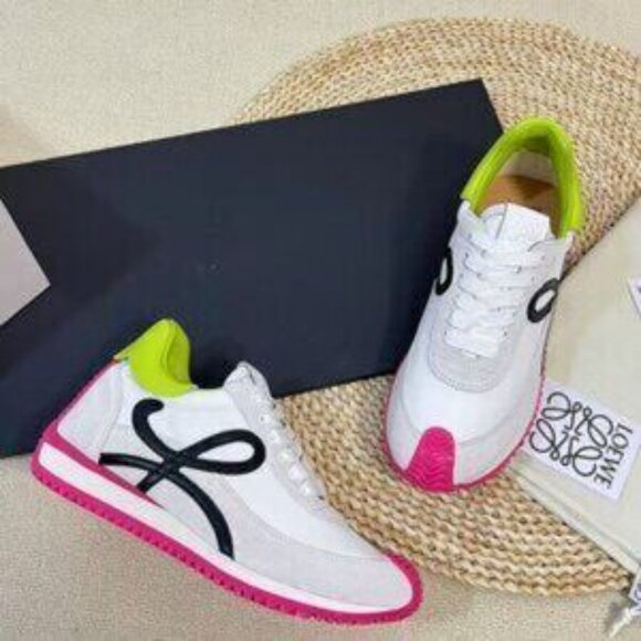 Loewe Flow Runner Sneakers White Pink Shoes - Picture 5 of 9